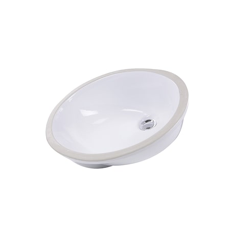 Nantucket Sinks 15 Inch x 12 Inch Glazed Bottom Undermount Oval Ceramic Sink In White GB-15x12-W